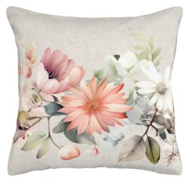 Cojín Decorativo Flores Silvestres (45x45 cm) – Romanticismo y Frescura Natural