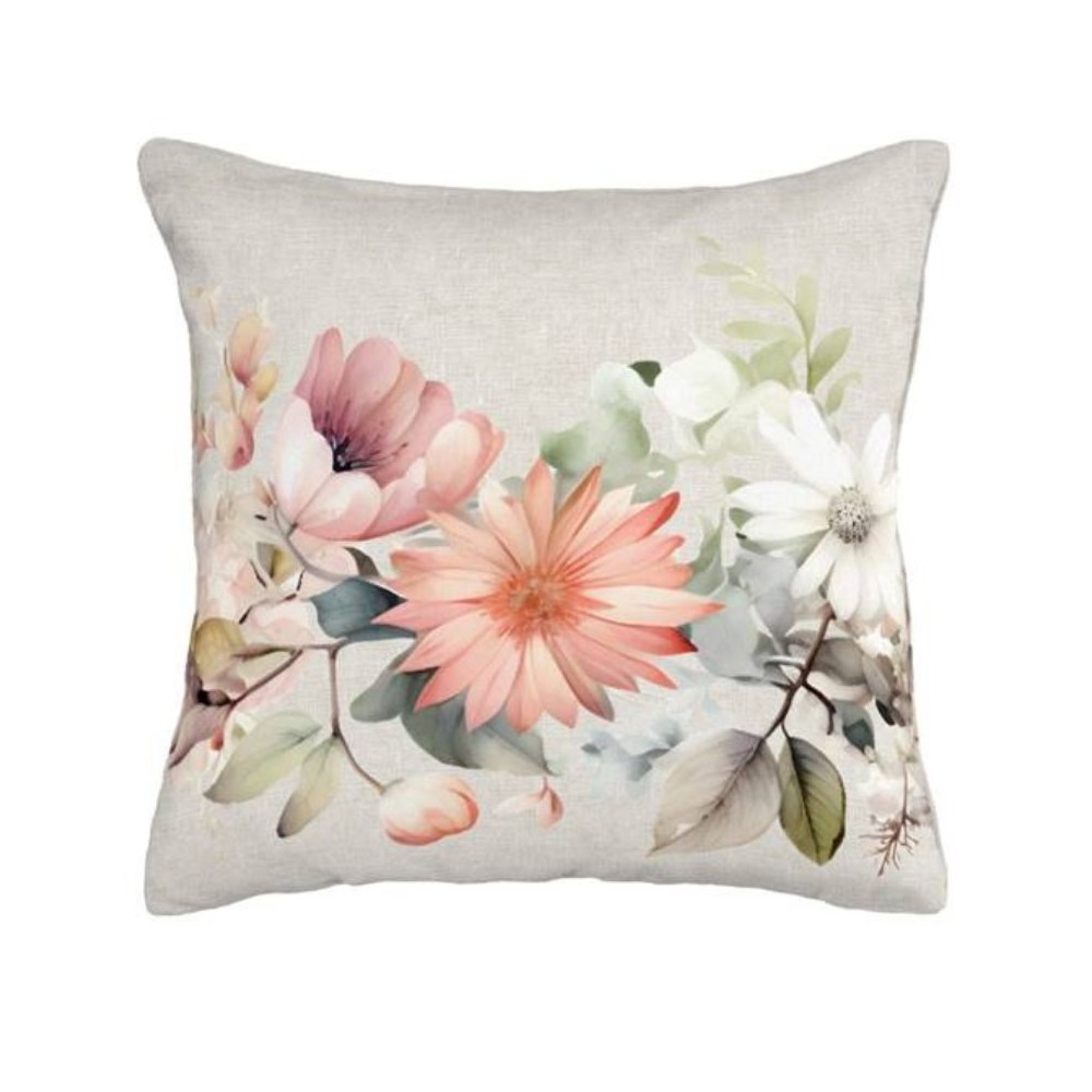 Cojín Decorativo Flores Silvestres (45x45 cm) – Romanticismo y Frescura Natural