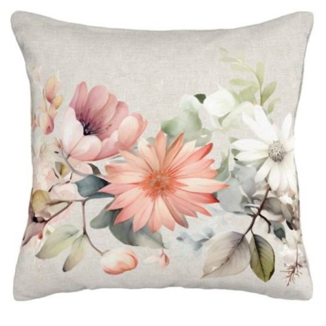 Cojín Decorativo Flores Silvestres (45x45 cm) – Romanticismo y Frescura Natural