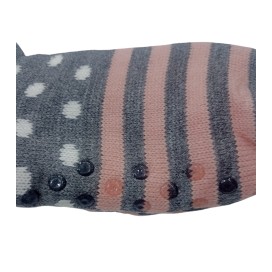 Calcetines Térmicos Antideslizantes "Mix & Match" – Gris y Rosa (Talla 35-40)