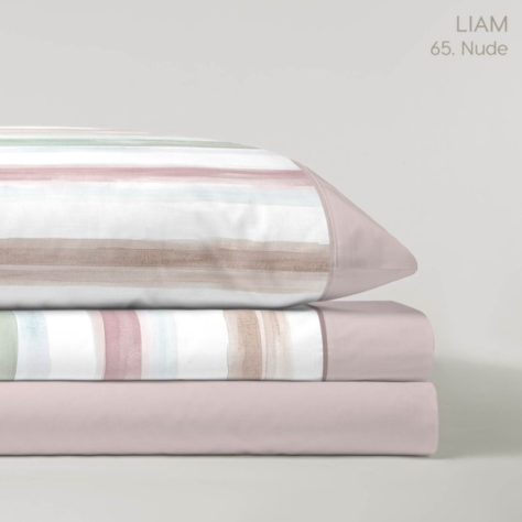 Juego de Sábanas Liam Nude – Estilo Acuarela y Confort Duradero