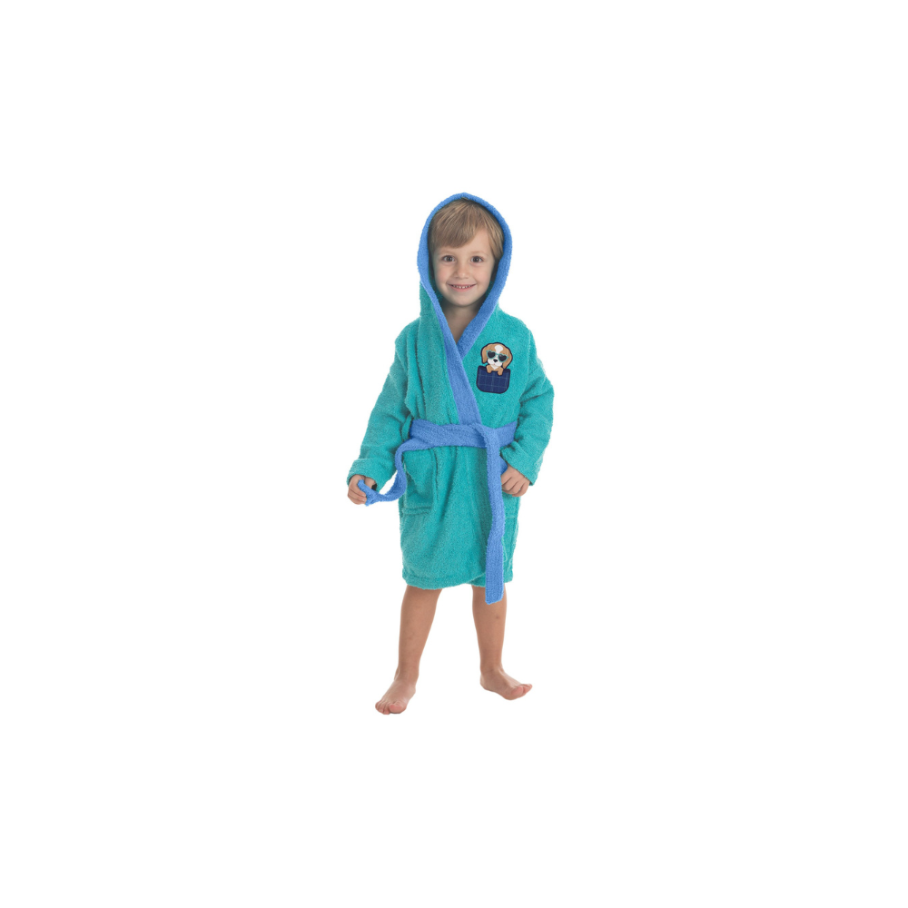 Albornoz Infantil Perrito – 100% Algodón de Rizo Premium