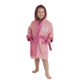 Albornoz Infantil con bordado de Lazo – 100% Algodón de Rizo Suave