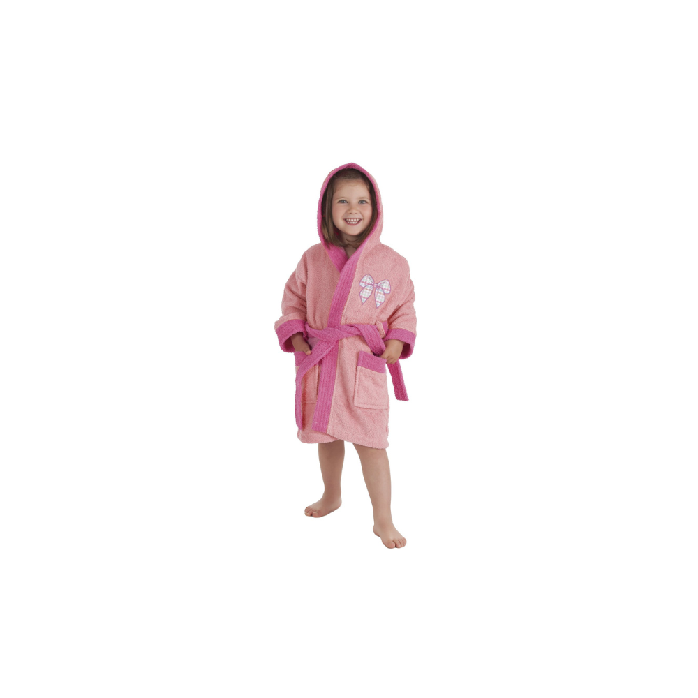 Albornoz Infantil con bordado de Lazo – 100% Algodón de Rizo Suave