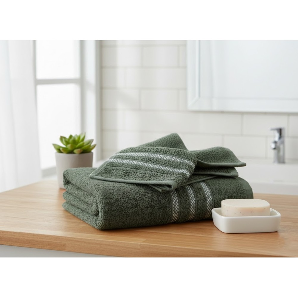Juego de Toallas 100% algodón de 550 g/m² - Color verde