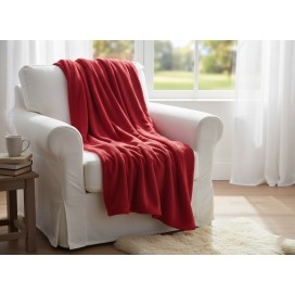 manta para sofa en color rojo de 130x160