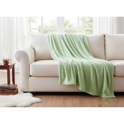 manta de sofa de coralina en color verde claro