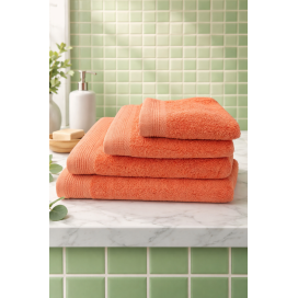 Toalla de Baño 100% Algodón Fiotex – Color Mandarina (500 g/m²)