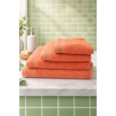 Toalla de Baño 100% Algodón Fiotex – Color Mandarina (500 g/m²)