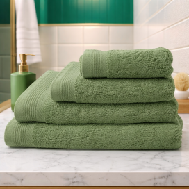 Toalla de Baño 100% Algodón Fiotex – Color Verde green (500 g/m²)