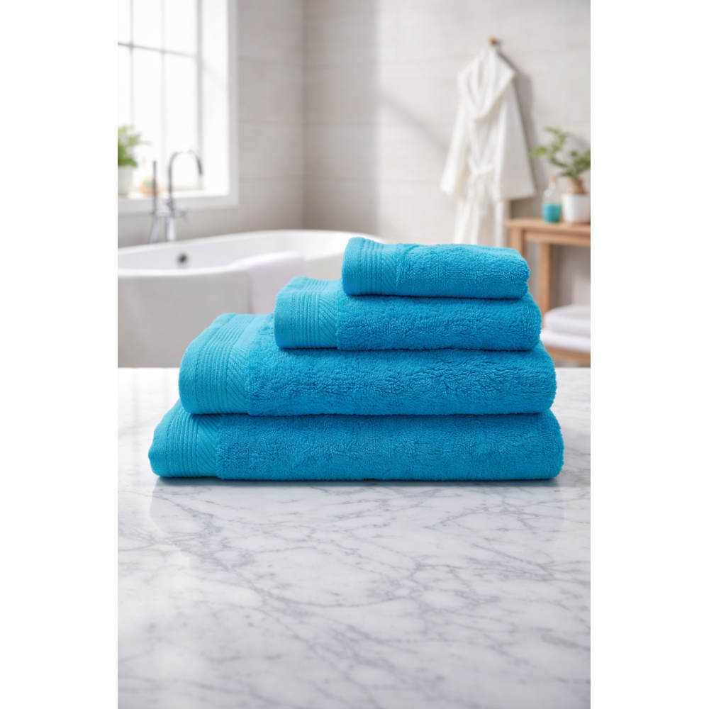 Toallas 500 gr/m² 100% Algodón Color Azul Lago – Máxima Suavidad y Absorción