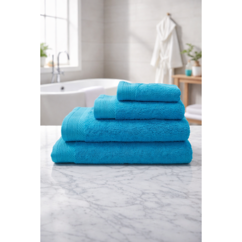 Toallas 500 gr/m² 100% Algodón Color Azul Lago – Máxima Suavidad y Absorción