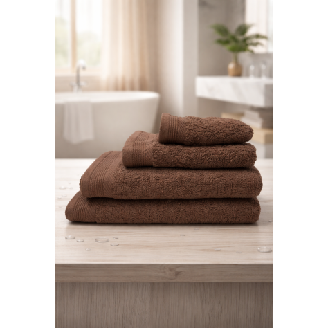 Toallas 500 gr/m² 100% Algodón Color marrón– Elegancia y Alta Absorción