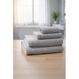 Toallas 500 gr/m² 100% Algodón Color Plata – Suavidad, Elegancia y Máxima Absorción