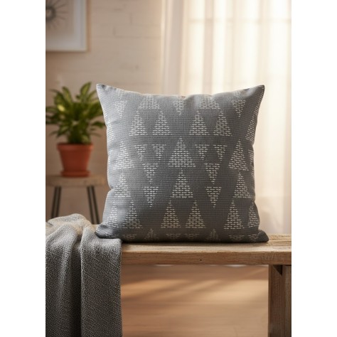 Funda de Cojín Coral Gris – Elegancia Neutra en Tejido Jacquard (50x50 cm)