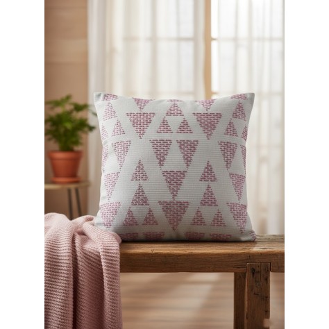 Funda de Cojín "Coral" Rosa – Toque Romántico con Diseño Geométrico (50x50 cm)