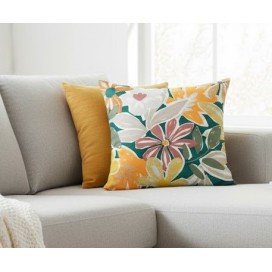 Funda de Cojín Estampado Floral Artístico (40x40 cm) sobre sofa