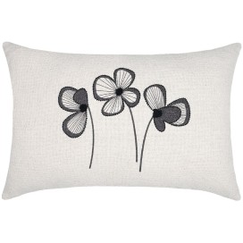 cojin de 40x60 cm bordado de tres flores