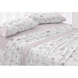 juego de sabanas burrito blanco diseño floral color nude