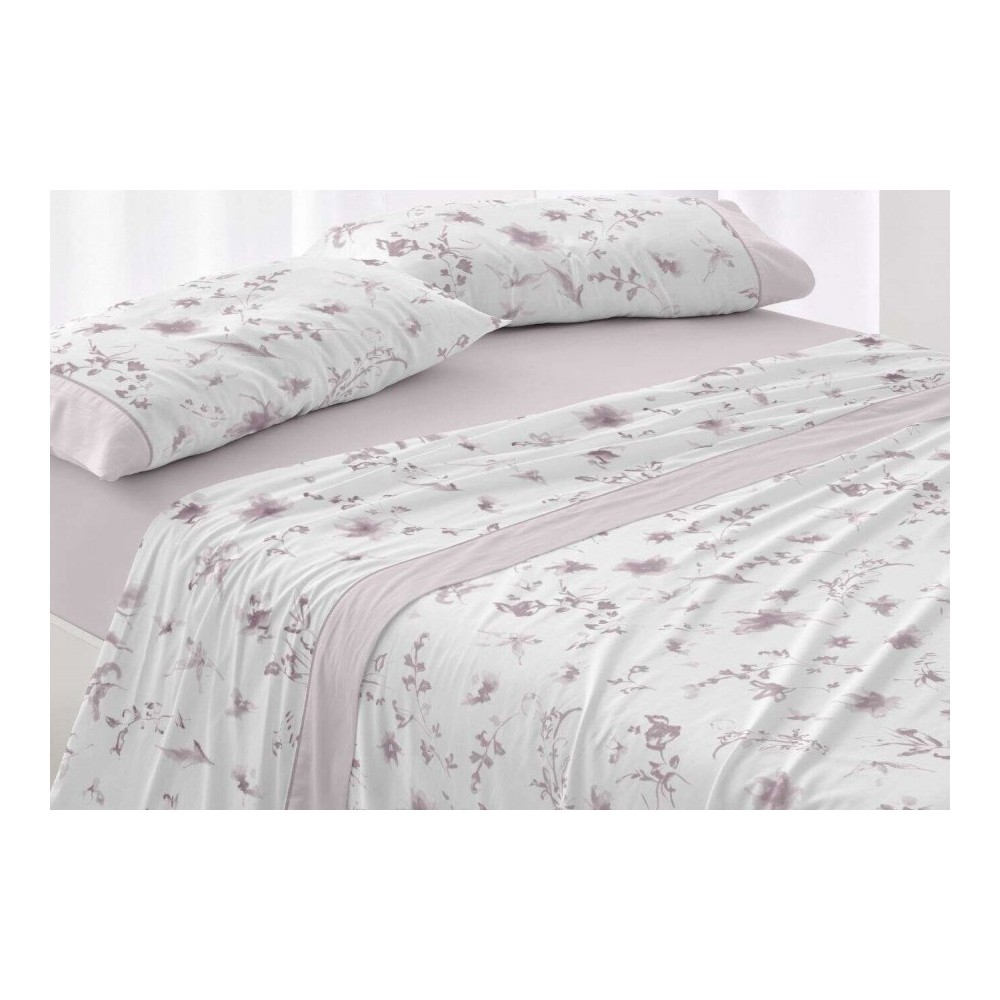 juego de sabanas burrito blanco diseño floral color nude