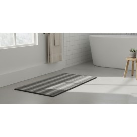 Alfombra de baño antideslizante suave 45×75 cm – 100% poliéster | color gris jaspeado