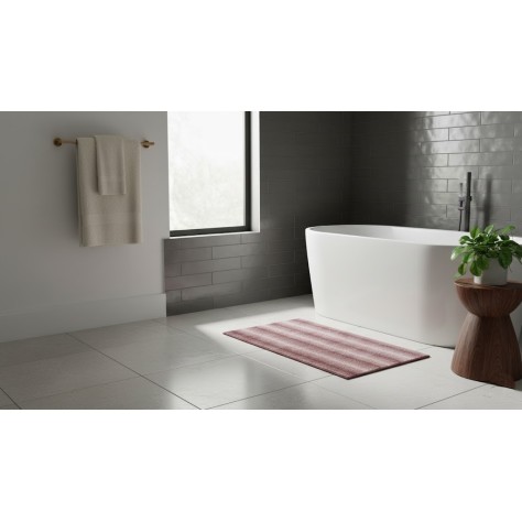 Alfombra de baño rosa jaspeada 45x75 cm – Suave y absorbente, 100% poliéster