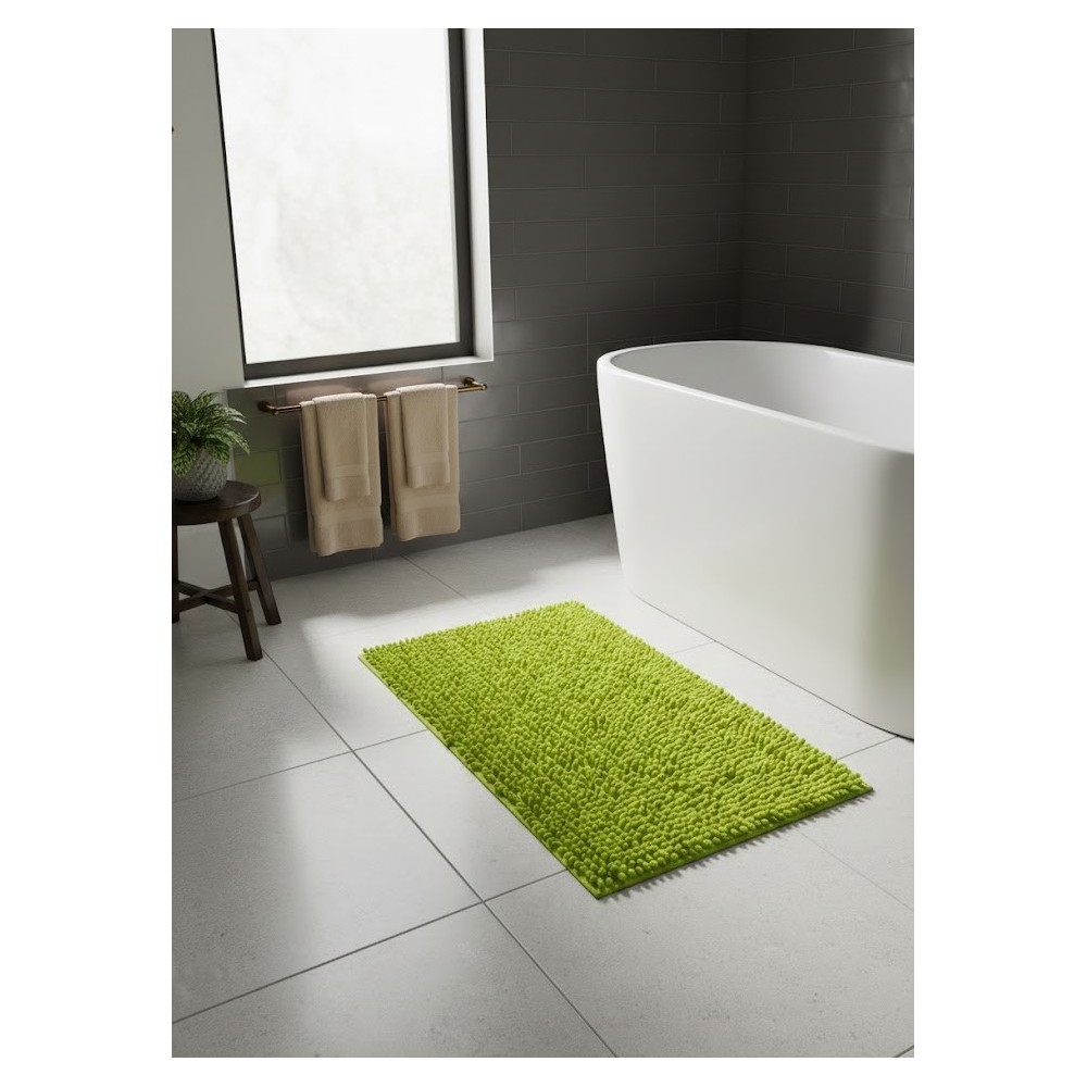 Alfombra de Baño de Microfibra Chenilla (50x70 cm) – Súper Absorbente y Antideslizante | color pistacho