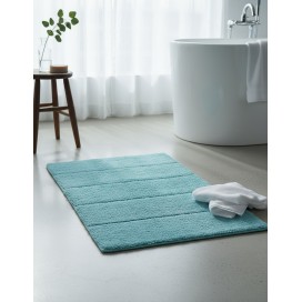 Alfombra de baño 40x60 cm color azul turquesa de 100% algodón