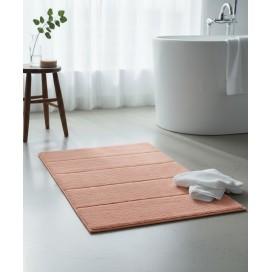Alfombra de baño 40x60 cm color coral fabricada en 100% algodón