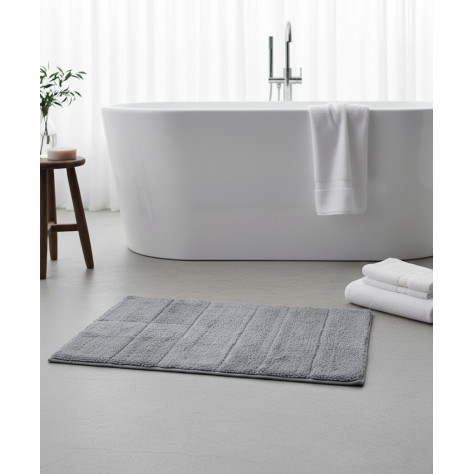 Alfombra de Baño 100% Algodón – Elegancia y Confort – Color Gris (40x60 cm)