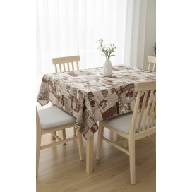 Mantel Antimanchas Estampado Temática Café – Diseño Vintage para Comedor y Cocina – Fácil Limpieza