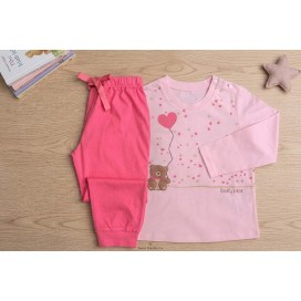 Pijama largo niña algodón lovely rosa