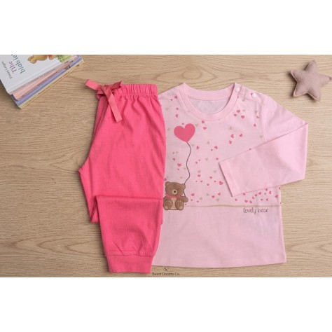 Pijama largo niña algodón lovely rosa