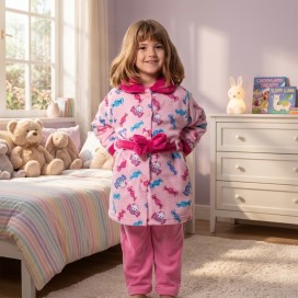 Bata infantil rosa de coralina – Suave, cálida y adorable