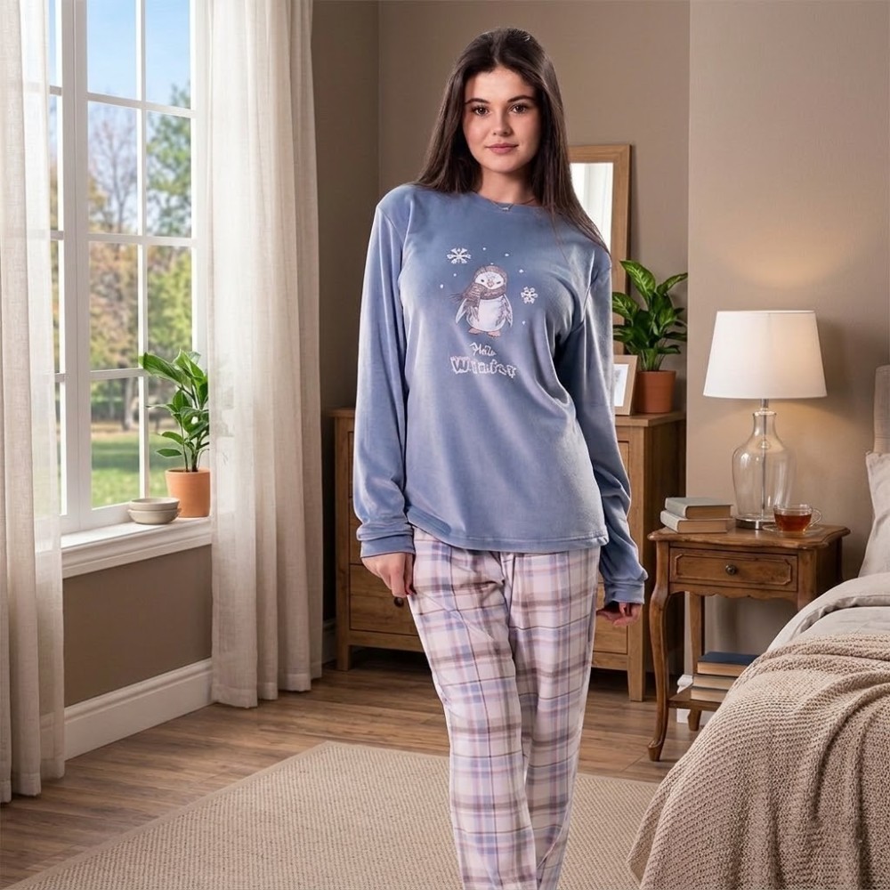 Pijama de Invierno para Niña "Hello Winter" – Suavidad y Confort Térmico