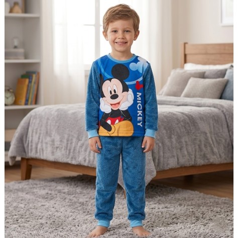 Pijama infantil de coralina mickey