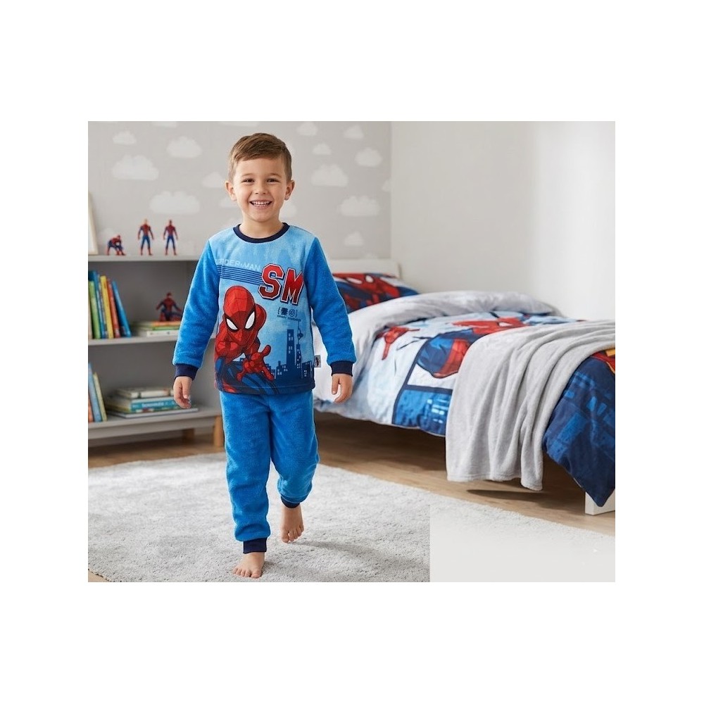 Pijama infantil de coralina spiderman