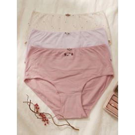 Pack de 3 Bragas Altas de Algodón – Confort y Estilo "Sweetheart Strawberry"