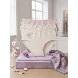 Pack de 3 Bragas Altas de Algodón "Flower’s Love" – Máximo Confort y Suavidad