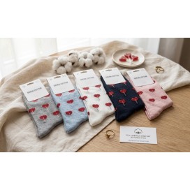 Pack 3 Pares de Calcetines de Mujer (Talla 35-40) – Estampado de Piruletas en Forma de Corazón