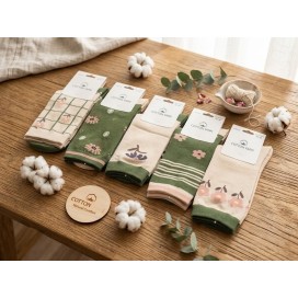 Pack de 3 Calcetines de Algodón Estampado Floral – Estilo Cottagecore y Confort