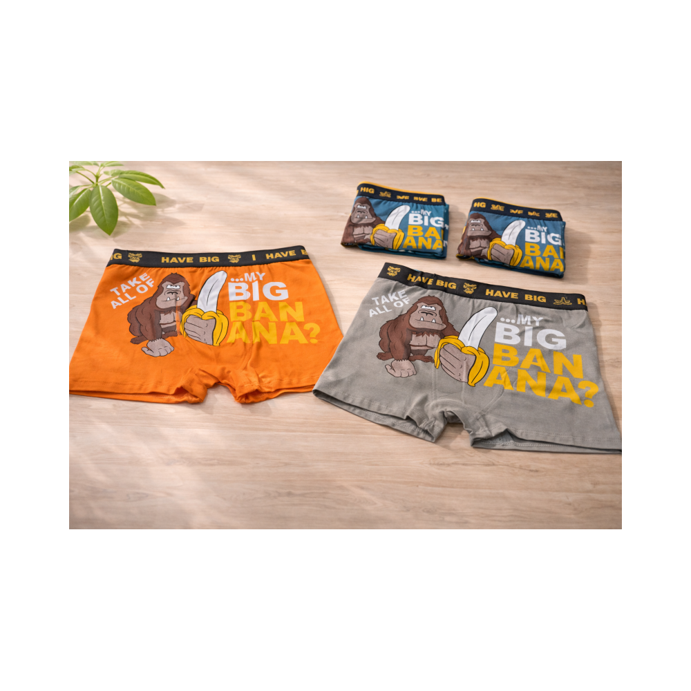 Pack de 2 Bóxers Divertidos "Big Banana" – Algodón Elástico y Humor