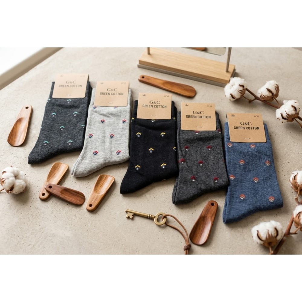 Pack de 3 Pares de Calcetines de Algodón con Micro-estampado Geométrico (Talla 40-46)