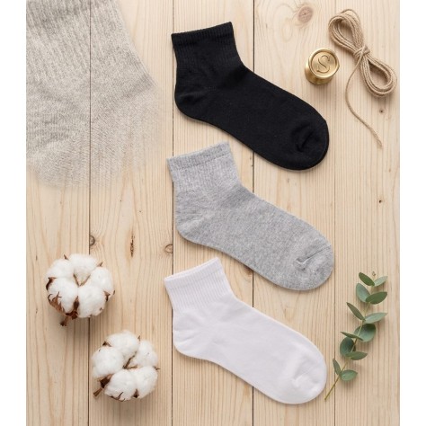 Calcetines tobilleros de hombre pack de 3 unidades colores lisos