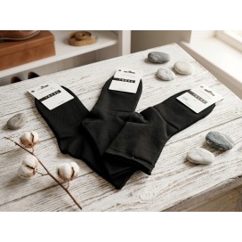 Pack de 3 pares de calcetines negros para hombre con puño antipresión