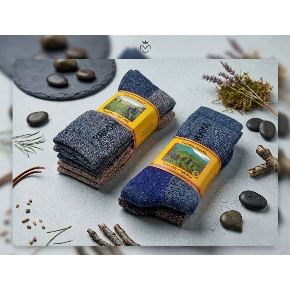 Pack 3 pares Calcetines trekking coolmax