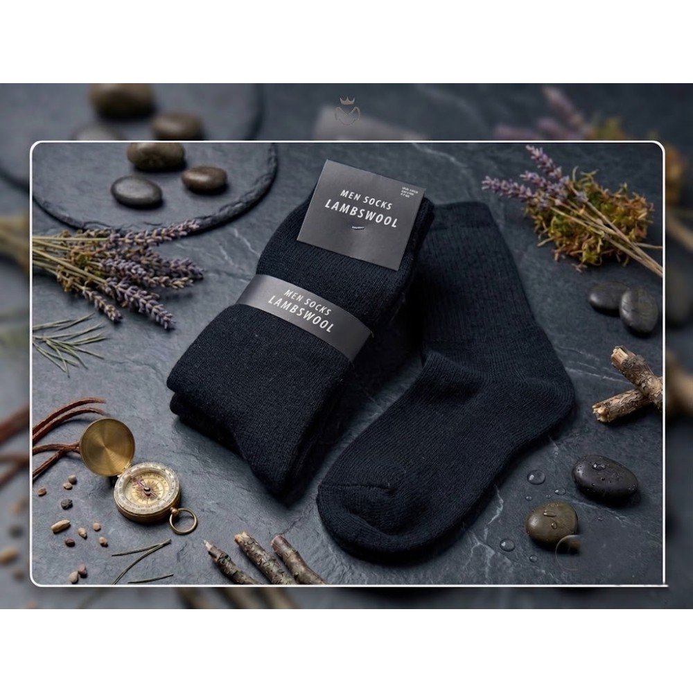 Calcetines de Hombre de Lana – Negros, Talla 41-45