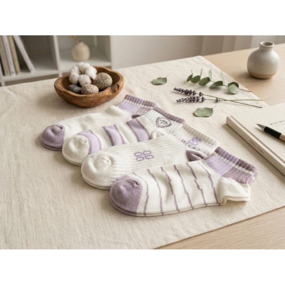 Pack x3 Calcetines Tobilleros "Lavender Essence" – Confort Deportivo