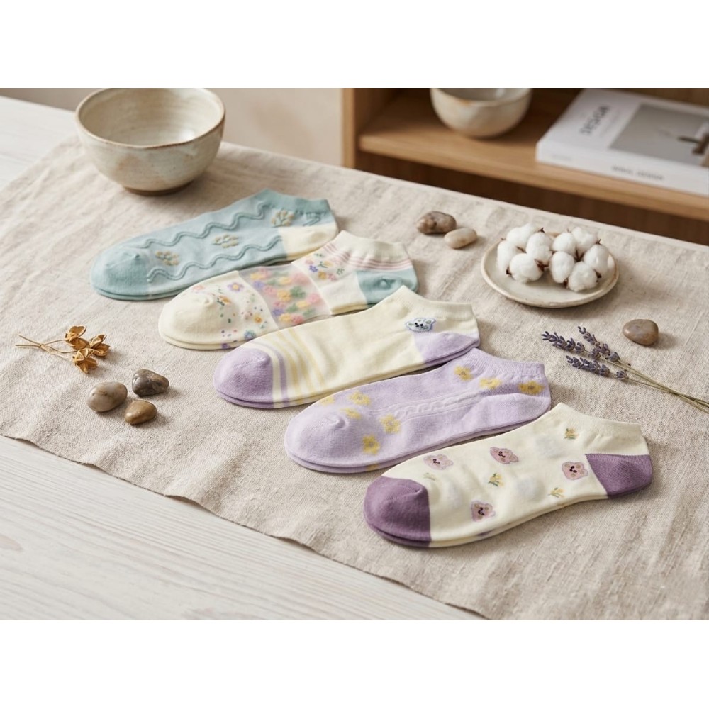 Pack x3 Calcetines Tobilleros "Pastel Garden" – Dulzura en cada paso