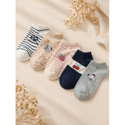 Pack x3 Calcetines Tobilleros "Lovely Icons" – Confort con Encanto